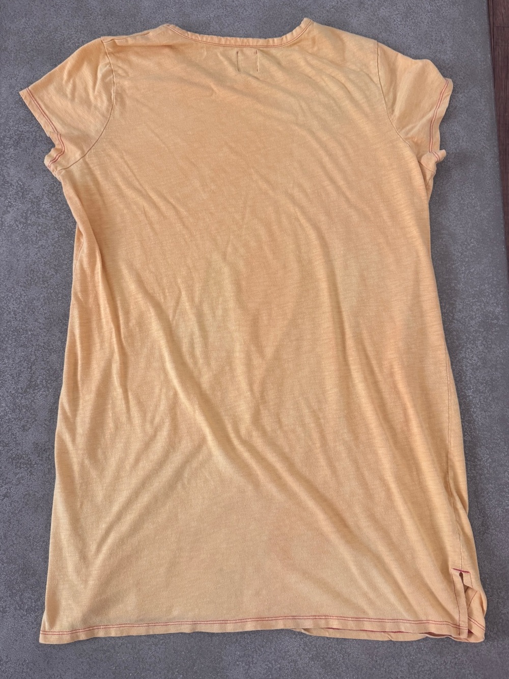 Gap XL Golden Mustard T-Shirt Dress Cotton Modal Short Sleeve Side Slits - Picture 2 of 8